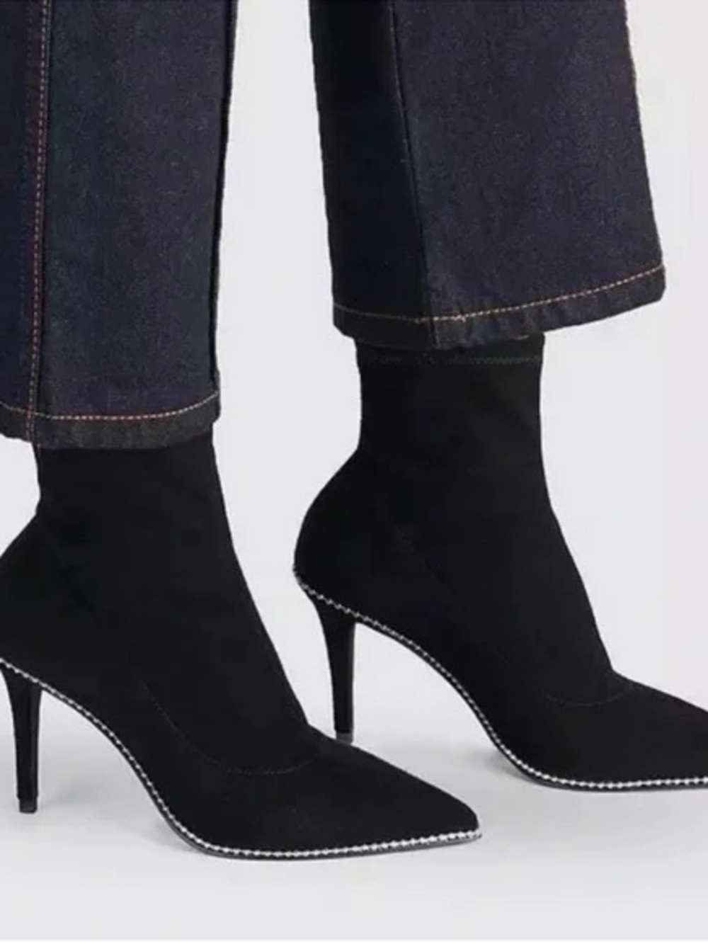 Women's Coach Black Suede Pointed-Toe Heel Ankle Boots